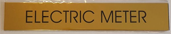 ELECTRIC METER SIGN – GOLD ALUMINUM (2X11.75)