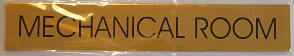 MECHANICAL ROOM SIGN – GOLD ALUMINUM (2X11.75)