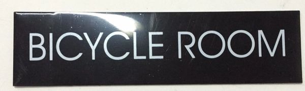 BICYCLE ROOM SIGN – BLACK (2X7.75)