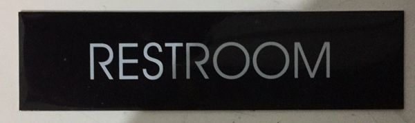 RESTROOM SIGN – BLACK (2X7.75)