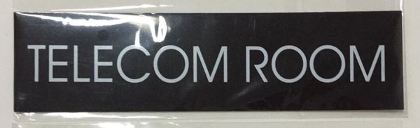 TELECOM ROOM SIGN – BLACK (2X7.75)