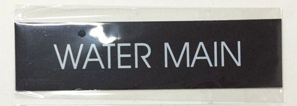 WATER MAIN SIGN – BLACK (2X7.75)