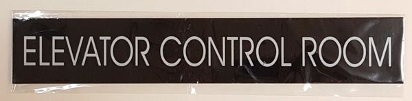 ELEVATOR CONTROL ROOM SIGN – BLACK (2X11.75)