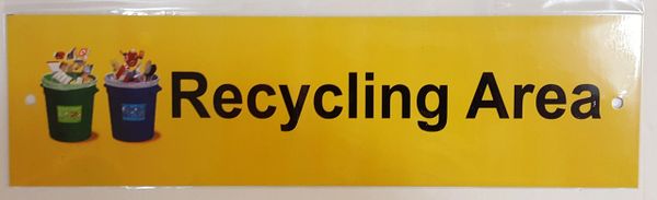 RECYCLING AREA SIGN–ALUMINUM (3X11)