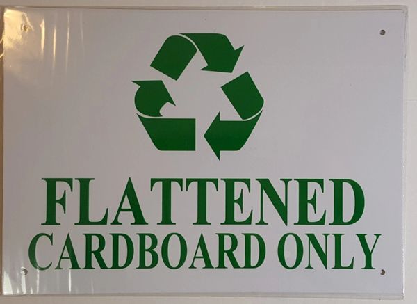 FLATTENED CARDBOARD ONLY SIGN– WHITE ALUMINUM (10X14)