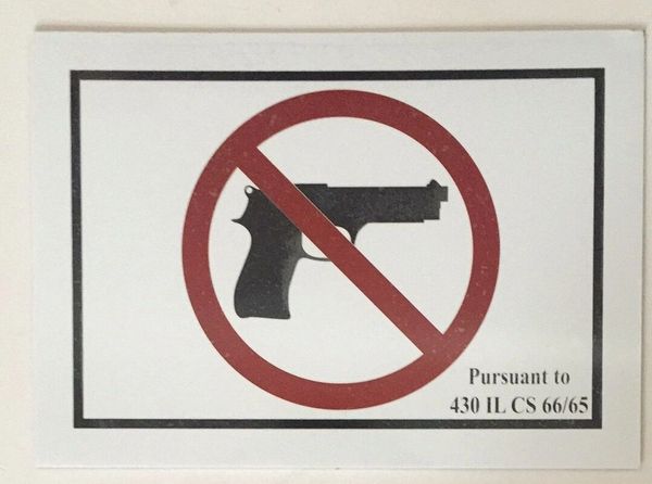 NO HANDGUNS SIGN – PURE WHITE (5X7)