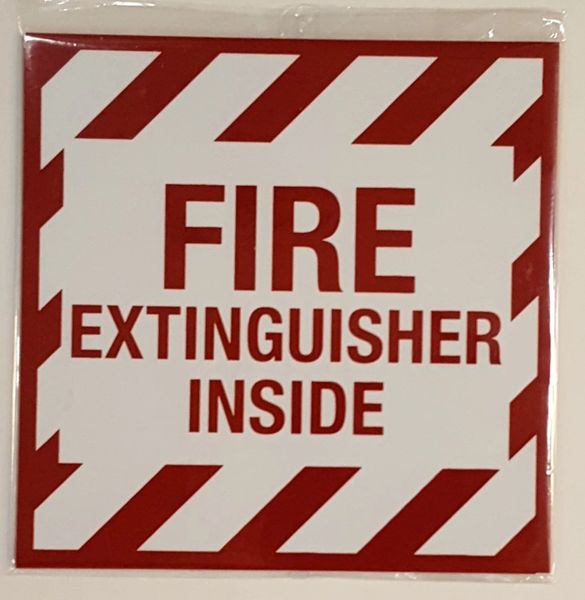 FIRE EXTINGUISHER INSIDE SIGN – PURE WHITE (4X4)