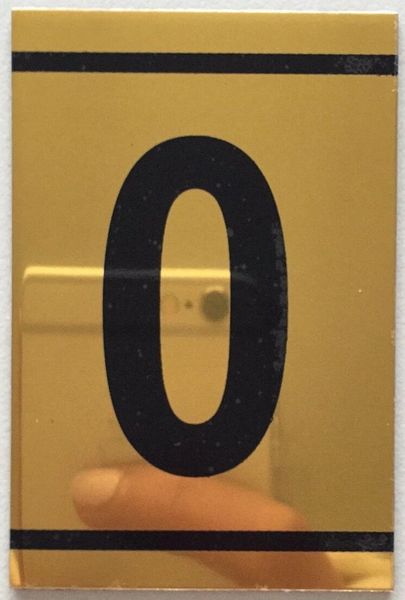 z-NUMBER ZERO SIGN – 0 SIGN - GOLD ALUMINUM (2.25X1. 5)