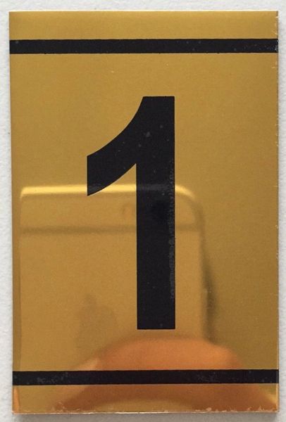 z-NUMBER ONE SIGN – 1 SIGN - GOLD ALUMINUM (2.25X1. 5)