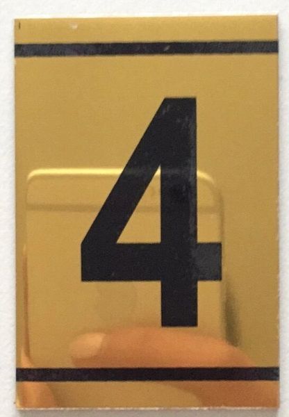 z-NUMBER FOUR SIGN – 4 SIGN - GOLD ALUMINUM (2.25X1. 5)