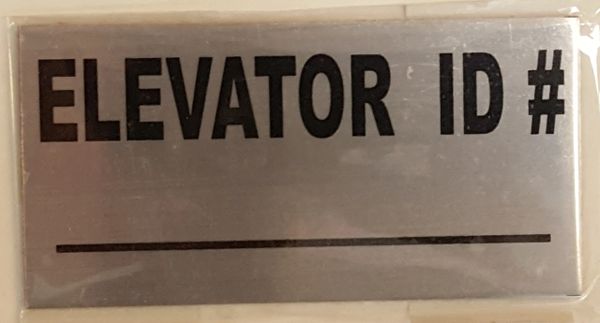 ELEVATOR ID SIGN - BRUSHED ALUMINUM (2X4)