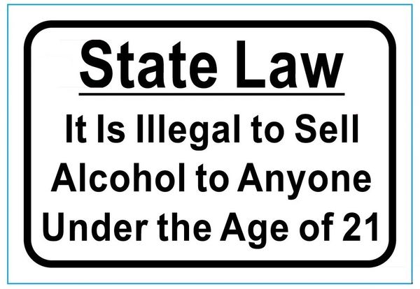 SALE OF ALCOHOL SIGN - PURE WHITE (4.5X6.5)