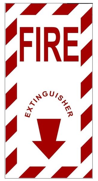 FIRE EXTINGUISHER SIGN (ALUMINUM SIGN SIZED 6X3)