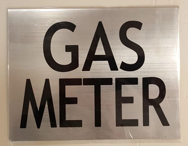 GAS METER SIGN – BRUSHED ALUMINUM (6X7.75)