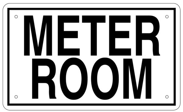 METER ROOM SIGN - WHITE ALUMINUM (6X10)