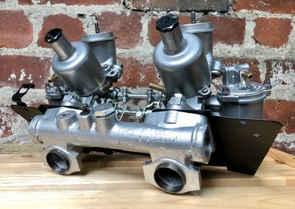 Classic Mini Cooper refurbished HS2 twin SU carburettors. Burlen parts.