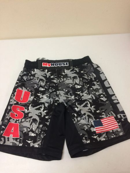 MyHouse Black/White Camo Fight Shorts