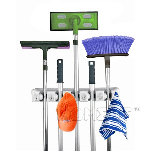 Home Storage Broom Mop Holder Hanger Garden Tools Storage Rack Organizer 