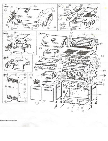 Napoleon LEX 485 Parts Diagram Grill