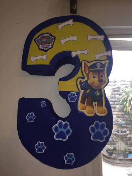 Chase number 3 pinata. Paw patrol pinata Inspired. Puppis pinata