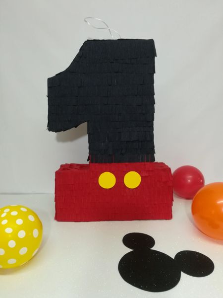 Mickey Mouse number 1 pinata, Ready to ship Mickey Mouse , Mickey Mouse  party decoration. Mickey Mouse birthday party. Mickey Mouse birthday party.