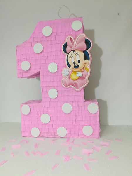 Minnie Mouse Number 1 Pinata Ready To Ship Minnie Mouse Pink M Aldi My Shop Party Supplies