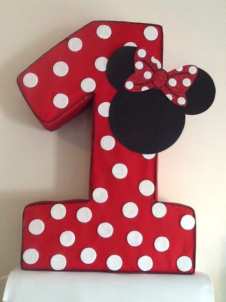 Minnie mickey mouse polka dots Number one Pinata, minnie mouse Pa