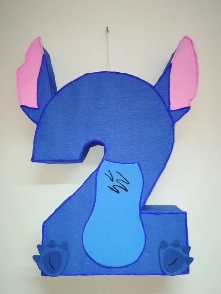 Stitch number two themed pinata, birthday party, Lilo and Stitch party,  Stitch pinata