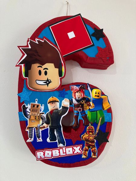 Roblox Number 6 Pinata Roblox Birthday Party Roblox Party Suppli Aldi My Shop Party Supplies - roblox party