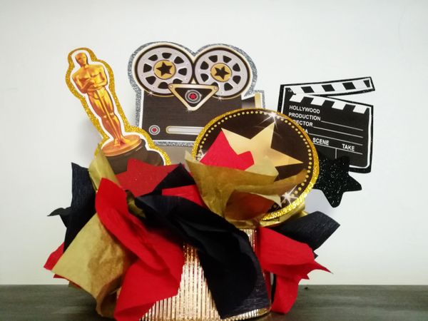 Oscars centerpiece, movie party decoration, Hollywood birthday ce