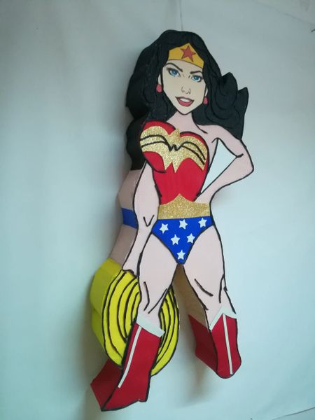 Big Wonder Woman pinata Superheroes girls pinata wonder woman birthday  party wonder woman party supplies batman birthday Wonder Woman party