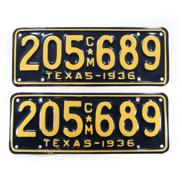 Texas 1936 Commercial Plates, Restored