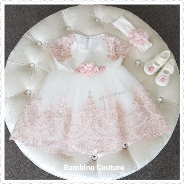 Pink dress outlet for christening