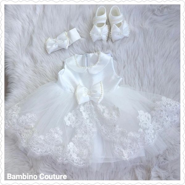 Ruby Lace Baby Christening/Baptism Dress & Headband Set -Ivory ...