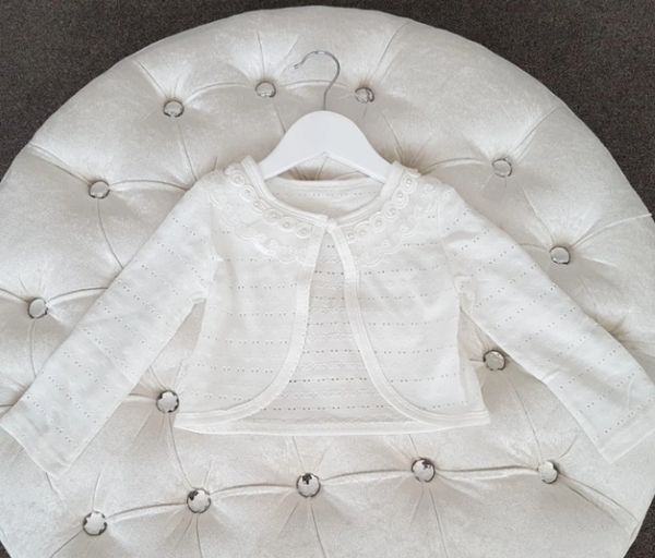 Ivory christening sale cardigan