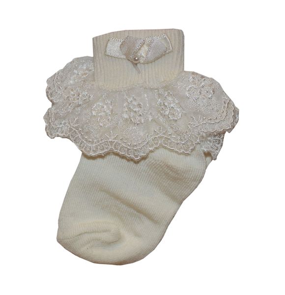 Girls ivory hot sale frilly socks