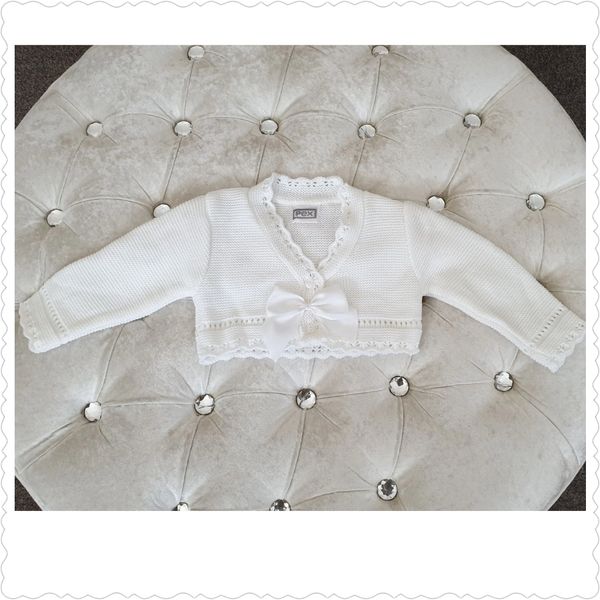 Light Ivory Knitted Cardigan with Bow