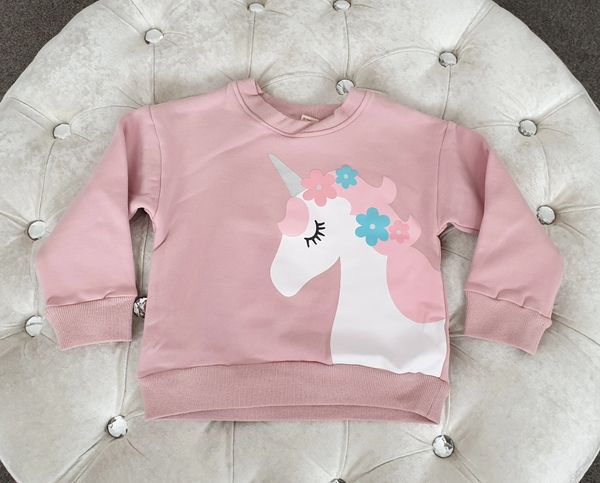 Girls Pink Unicorn Jumper Sweatshirt Children s Special