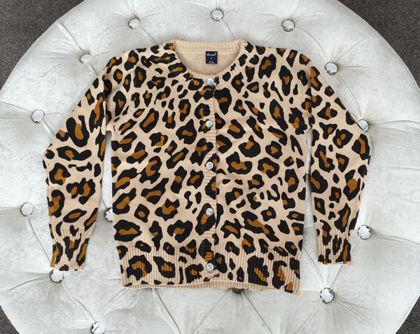 Trendy Girls Leopard Print Cardigan with Diamante Buttons Fashion ...
