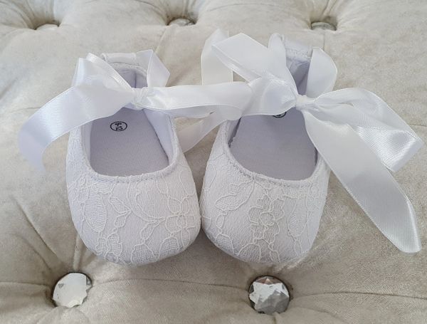 White baptism shoes for best sale baby girl