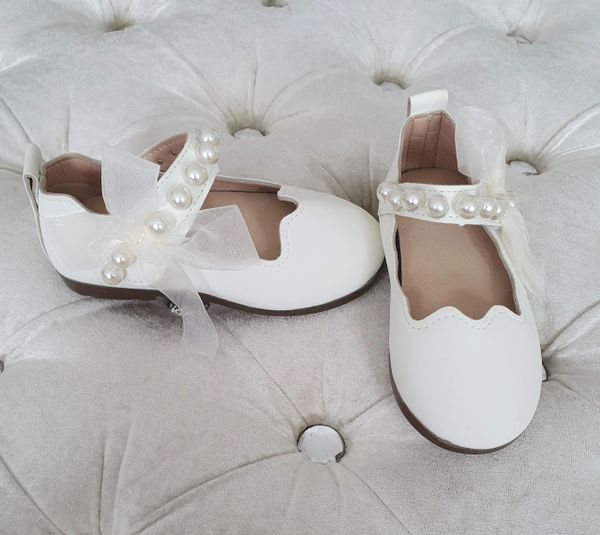 Flower girl sale shoes with pearls