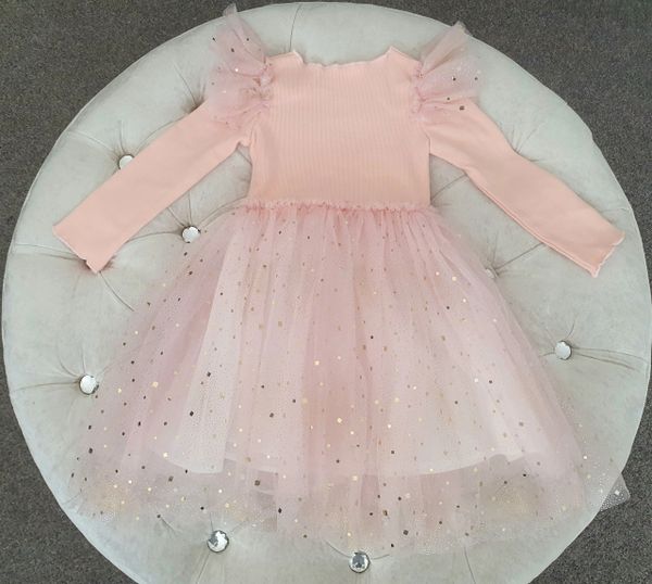 Girls pink hot sale sparkle dress