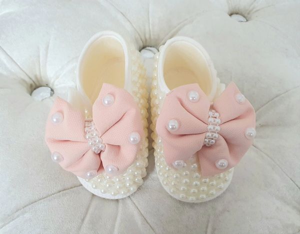 Baby Pearl Shoes Pink Bow