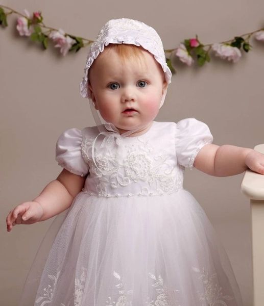 Pink christening hot sale gown