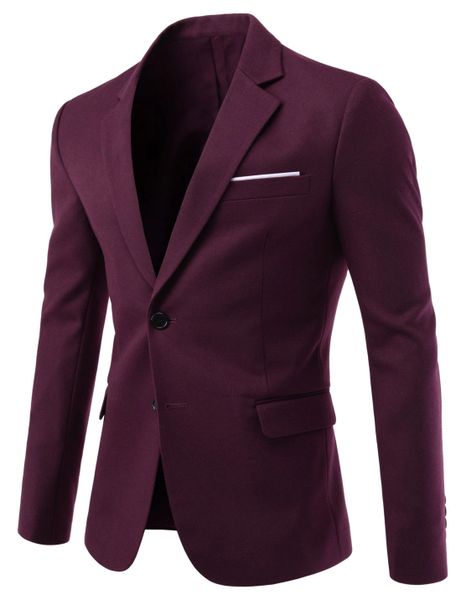 Wine Red 2 Button Fitted Suit | Mondo Fashion