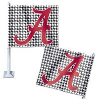 ALABAMA CRIMSON TIDE /HOUNDSTOOTH CAR FLAG 11.75" X 14"