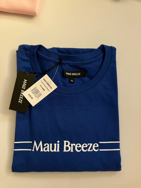 MAUI BREEZE TEE SHIRT SHORT SLEEVE BLUE