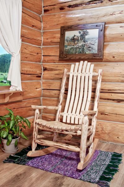 Wood log rocking discount chair