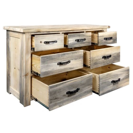 Big Sky Timber 7 Drawer Dresser Custom Handmade Log, Rustic, and