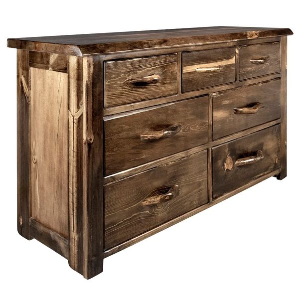 Big Sky Timber 7 Drawer Dresser Custom Handmade Log, Rustic, and